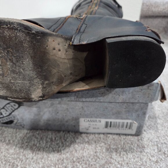 *EUC* Black Freebird by Steven Cassius Knee High Distressed Boots, Size 10 - Picture 7 of 10